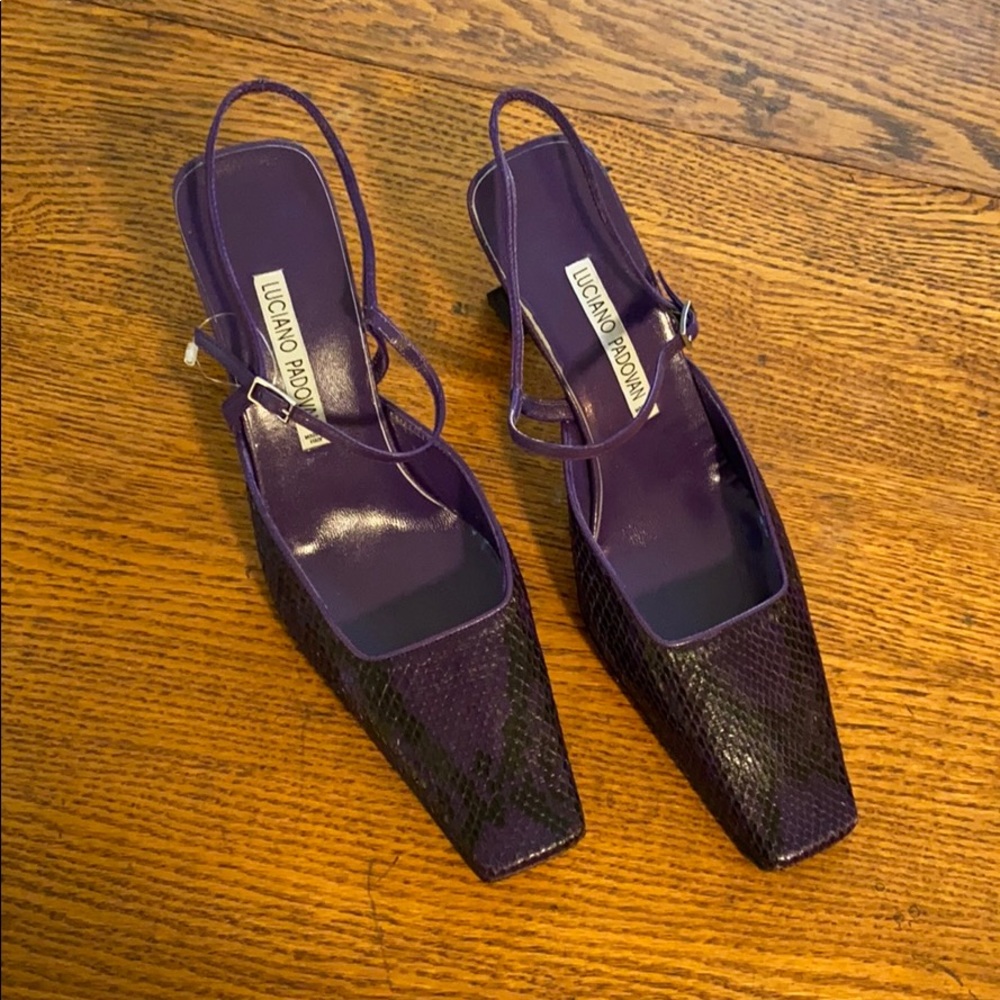 Kitten heel slings by Luciano padovan.